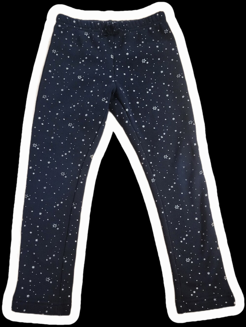 Girl 6Y Black Star  Knit Leggings